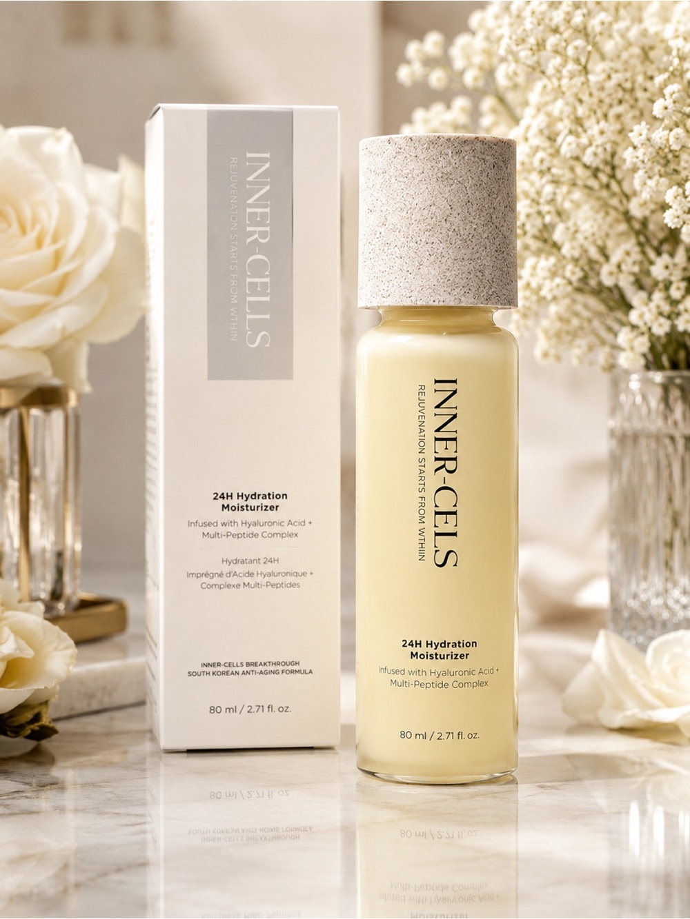 INNER-CELLS 24H Hydration Moisturizer Hyaluronic Acid Multi-Peptide